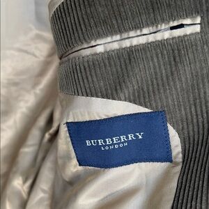 Burberry Green/Gray Corduroy Outerwear. Made in Italy